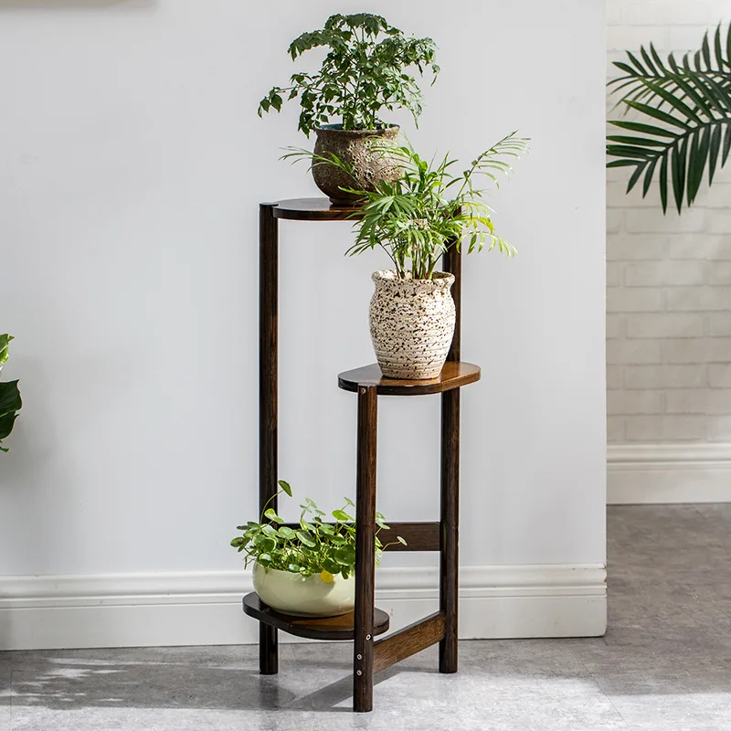 Modern style living room multi-layer flower pot rack, floor standing flower pot rack, multi-layer bamboo flower rack, plant rack