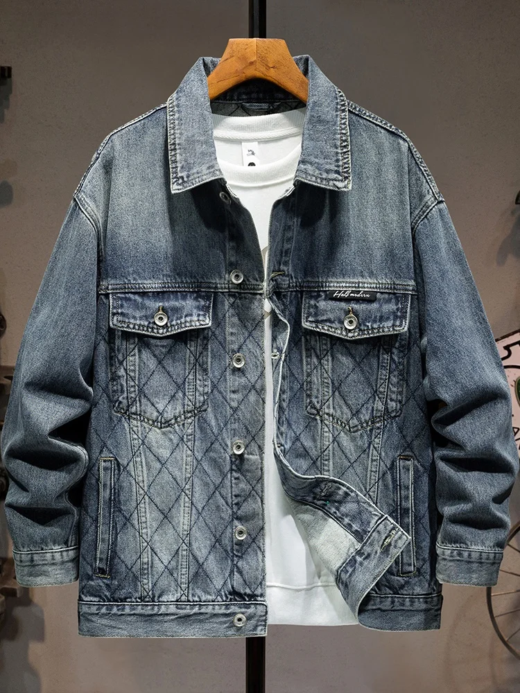 

Faionable Loose Casual Waed Denim Jaet for Men Outdoor Motorcycle Riding Top Youth Trendy Brand Urban Sle Stand Fit