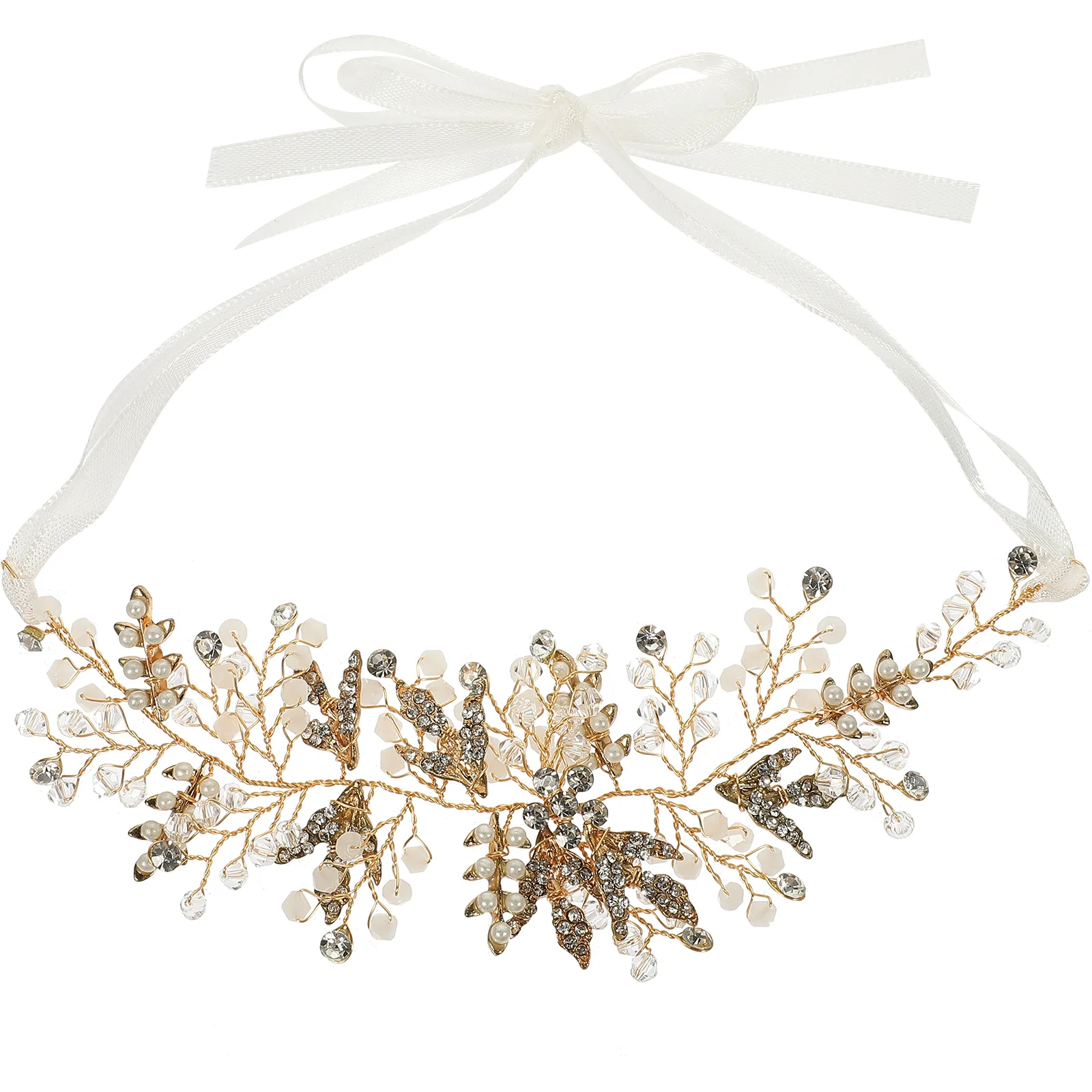 

Pearl Hairb Women Bridal Headpiece Vine Bridesmaid Headdress Rhinestone Alloy Wedding Hairstyle Accessories Artificial Pearl