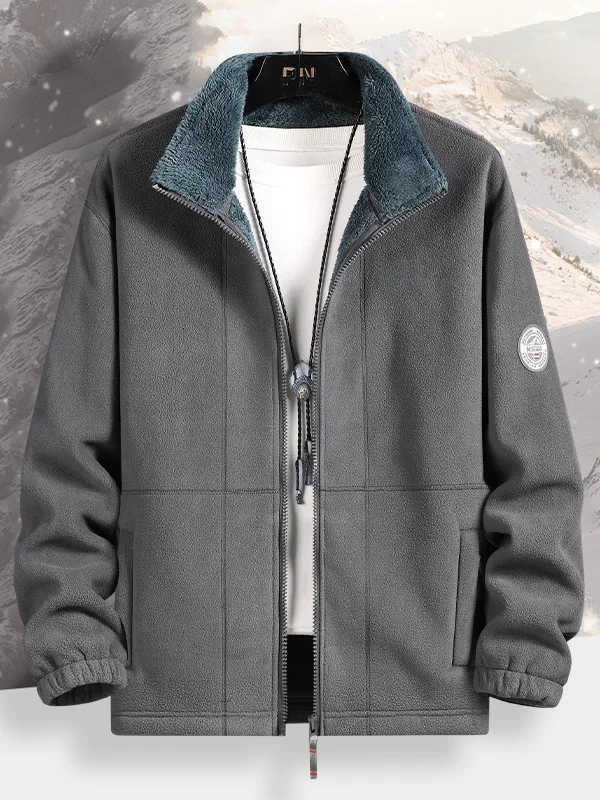 

Мужская утепленная куртка на флисовой подкладке, двухслойная, с хлопковым наполнителем, воротником-стойкой, множеством карманов, теплая, повседневная, приталенного кроя, зимняя.