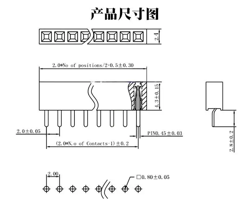 5~10~20 Stück Einreihige Buchse 2,0 mm Steckverbinder 2 mm Stecker 1*2P/3/4/5/6/7/8/9/10-40P – Detail 1