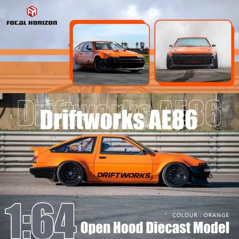 نموذج سيارة ديوراما دييكاست ، أفق بؤري ، AE86 ، V8 Driftworks ، غطاء محرك مفتوح ، FH 1:64 ، سبرينتر تروينو ، DW86 ، بيع مسبق