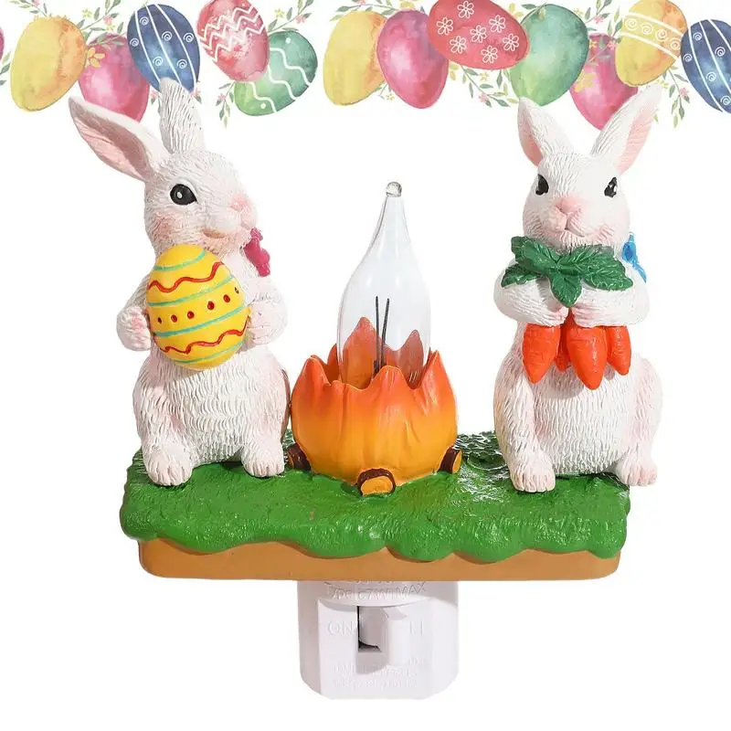 กระต่าย Bonfire Night Light LED Bunny Light โคมไฟตกแต่งไฟโคมไฟข้างเตียง Easter Bunny Campfire ไฟตกแต่งวันหยุด