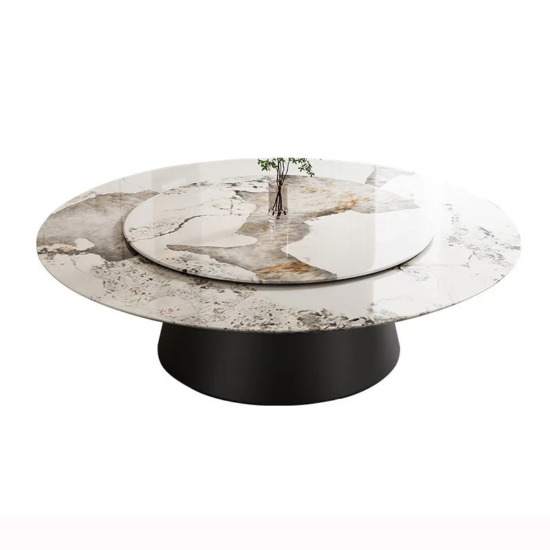 

Slate, round, dining table, with turntable, electric, large round table