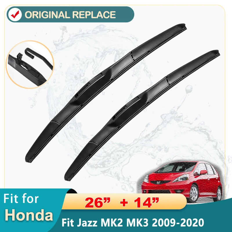 

For Honda Fit Jazz MK1 MK2 MK3 2002-2021 Car Accessories Front Windscreen Wiper Blade Brushes Wipers U Type J Hooks 2021 2008