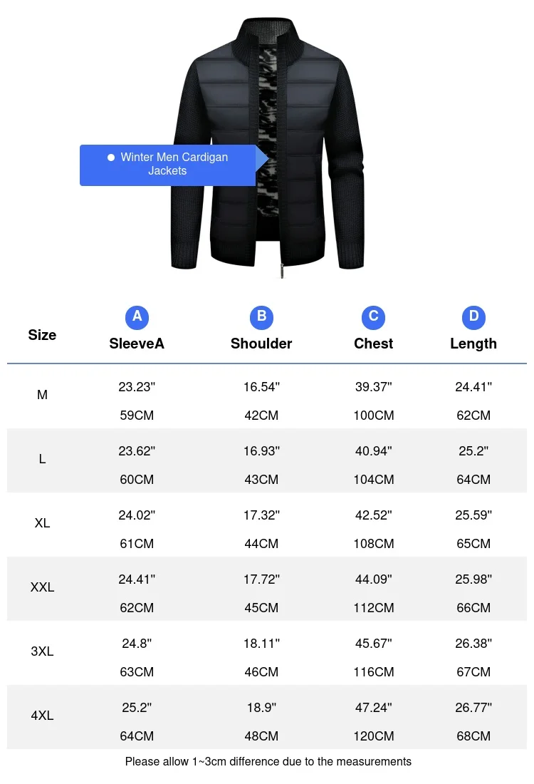Winter Mannen Warm Vest Gewatteerde Jassen Mode Mannen Fleece Gevoerde Truien Truien Vest Jassen Mannen Windjack Gebreide Jas