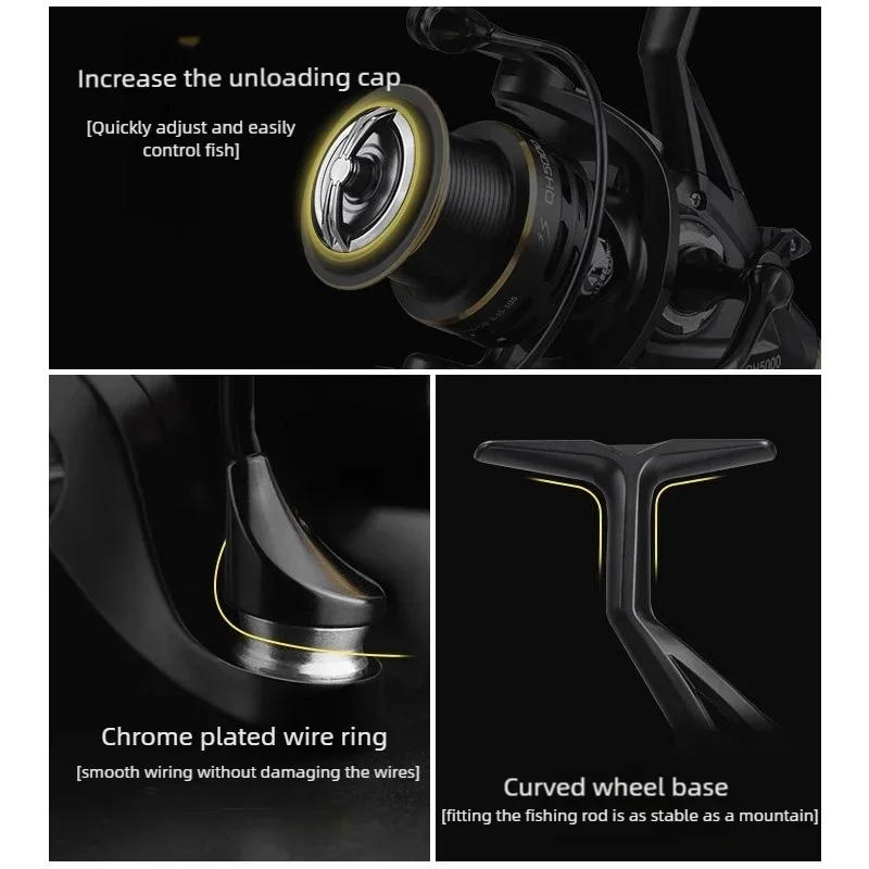 LINNHUE Carp Fishing Reel Spinning Reel QH3000-9000 Strong Double Drag 20kg Carretilha Pesca Sea Reel Fishing Free Spare Spool