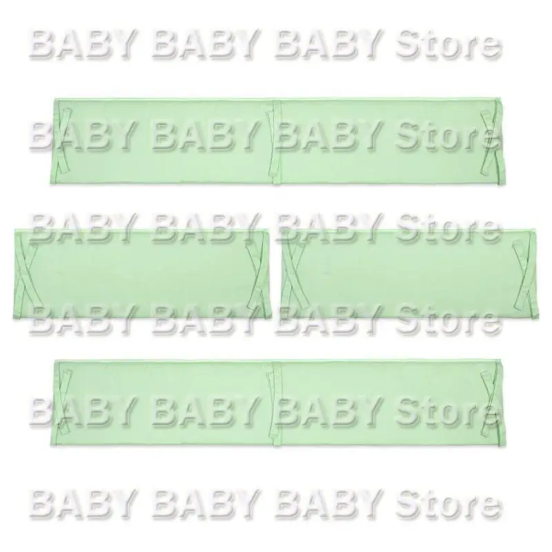 

Q81A 4pcs Baby Crib Bumper Set Newborn Solid Color Cotton Safety Cot Bed Bumpers