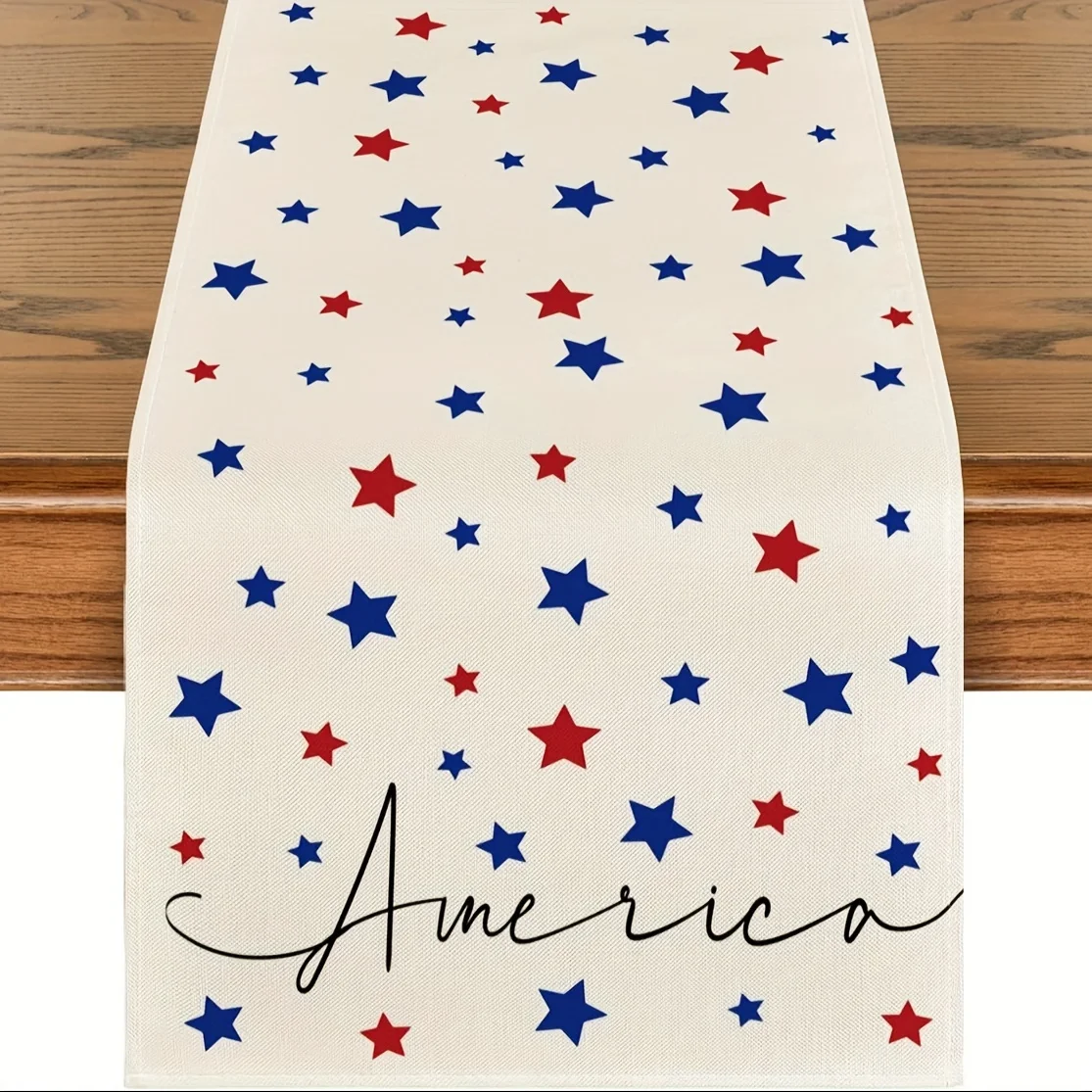 American Stars and Stripes table runner - Memorial Day patriotic holiday kitchen table decoration, suitable for party decoration