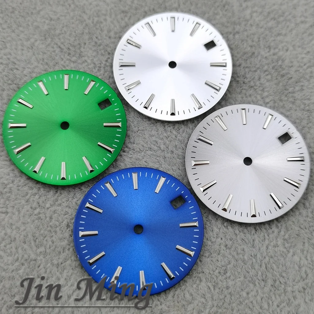High Quality 28.5mm NH35 Watch Dial Stripes Simple Surface Single Date Window Aseptic Dial Compatible with NH35/NH36/4R/7S Autom