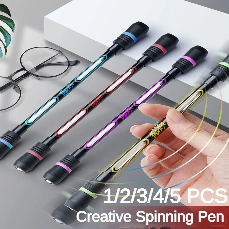 5/2/1PCS Spinning Pen Creative Rotating Gaming Gel Pens Student Gift Release Pressure Comfortable Penspinning Pen Stationery