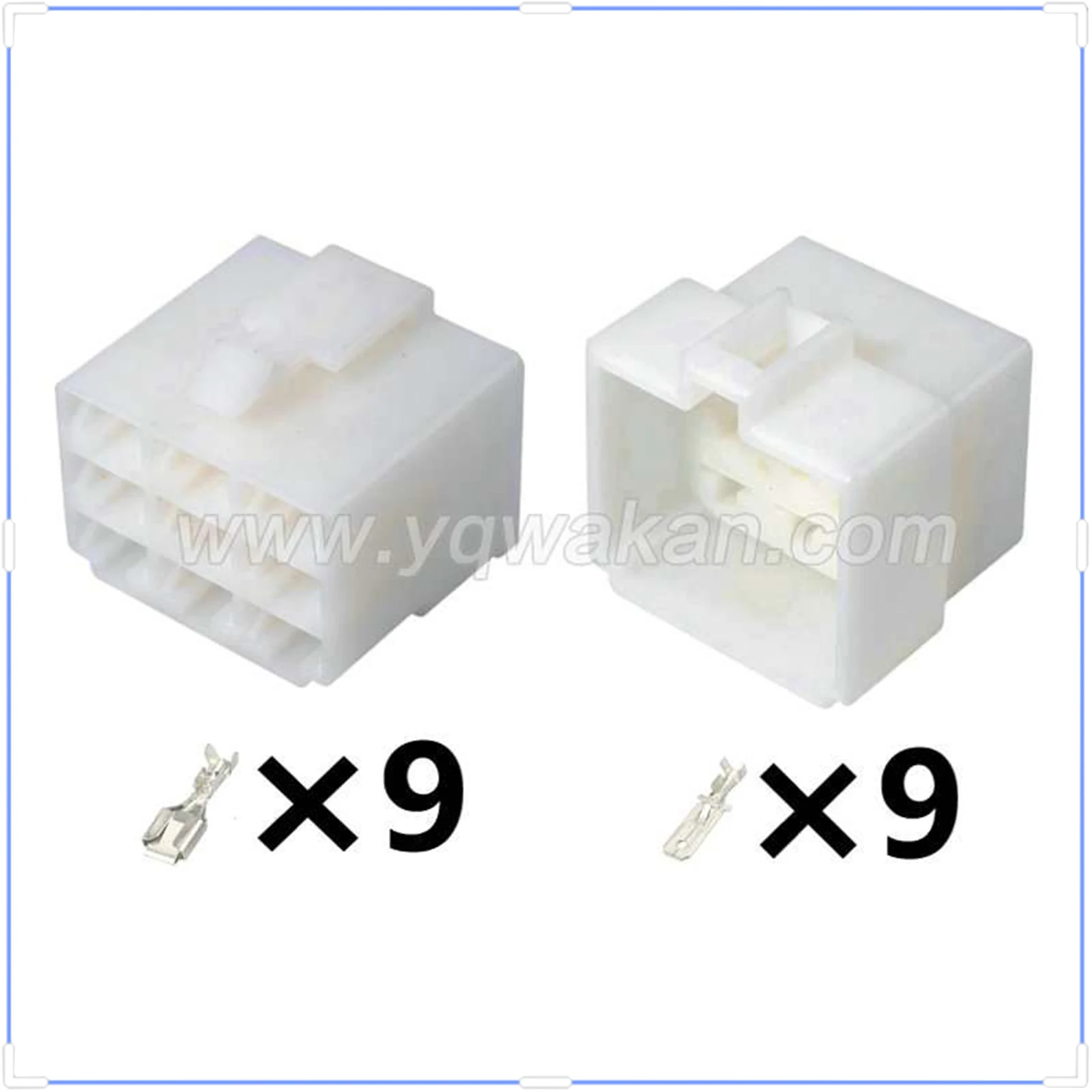 9-Pin Connector Unsealed 6.3mm Male Female Connector Wiring Harness Cable Plug For Ebike Car Terminal DJ7091-6.3-11/21