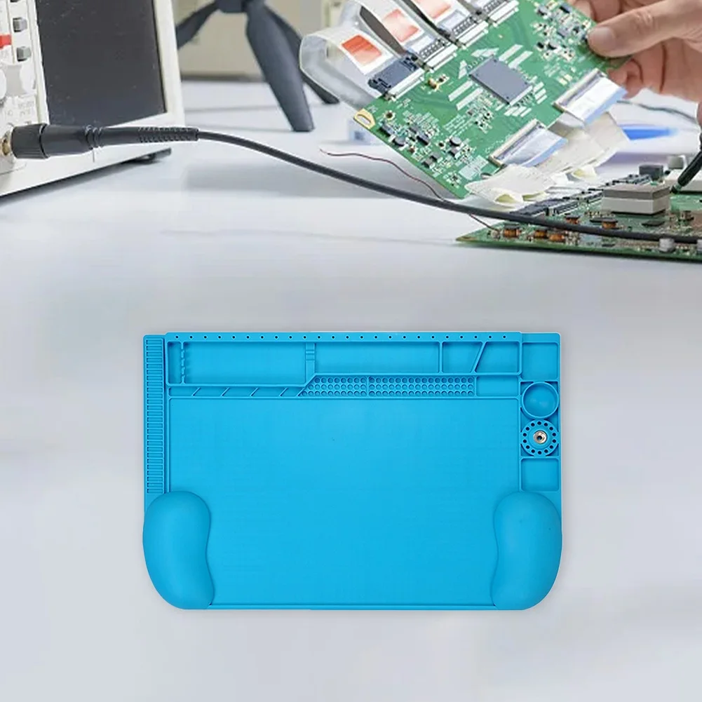 

TE-604 45.5x30см Синий силиконовый коврик для пайки, термостойкий, гибкий, для паяльников и организации инструментов