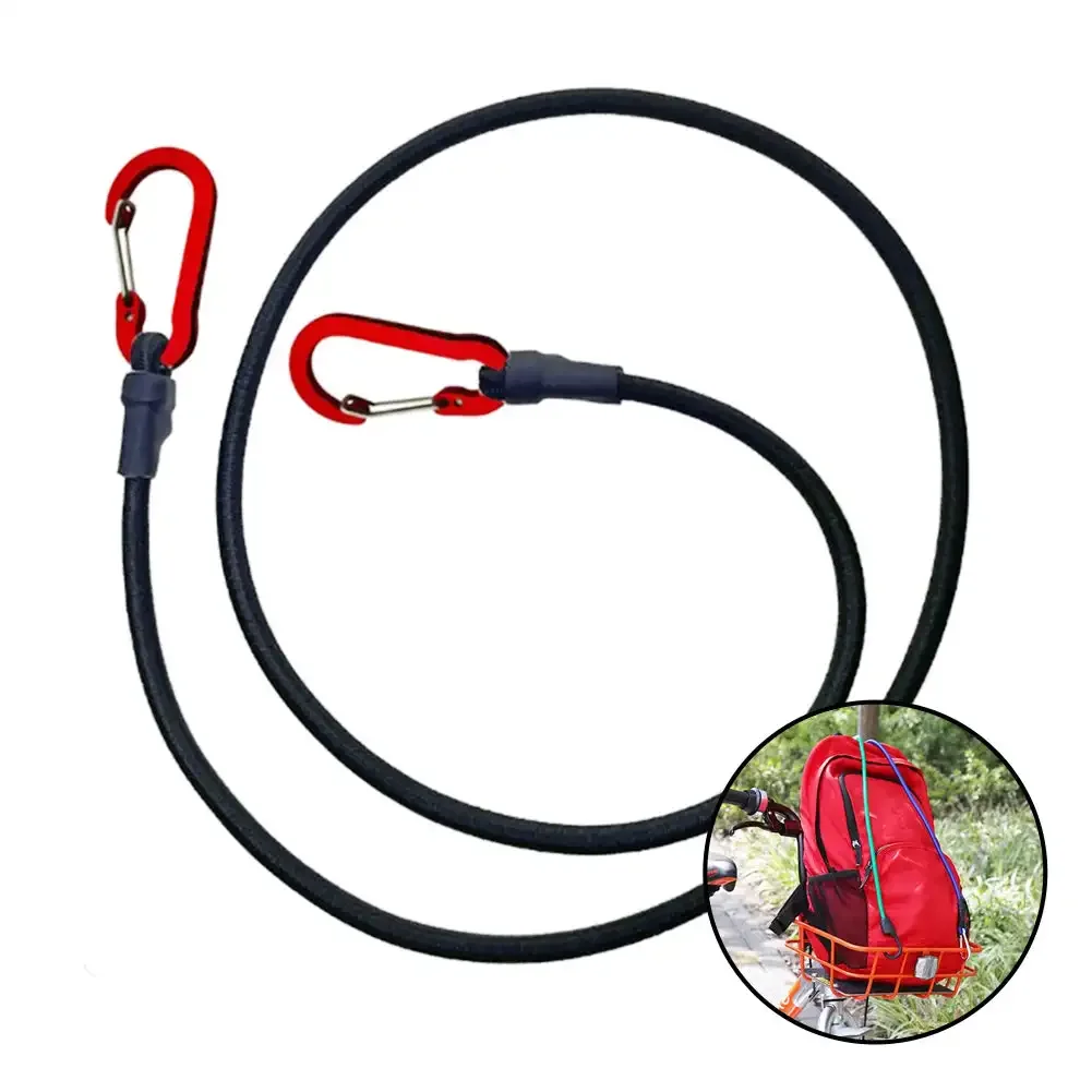 Heavy Duty Bungee Cord Elastic Tie Strap String Carabiner Hooks Kayak Cycling Luggage Packing Ropes Camping Accessories