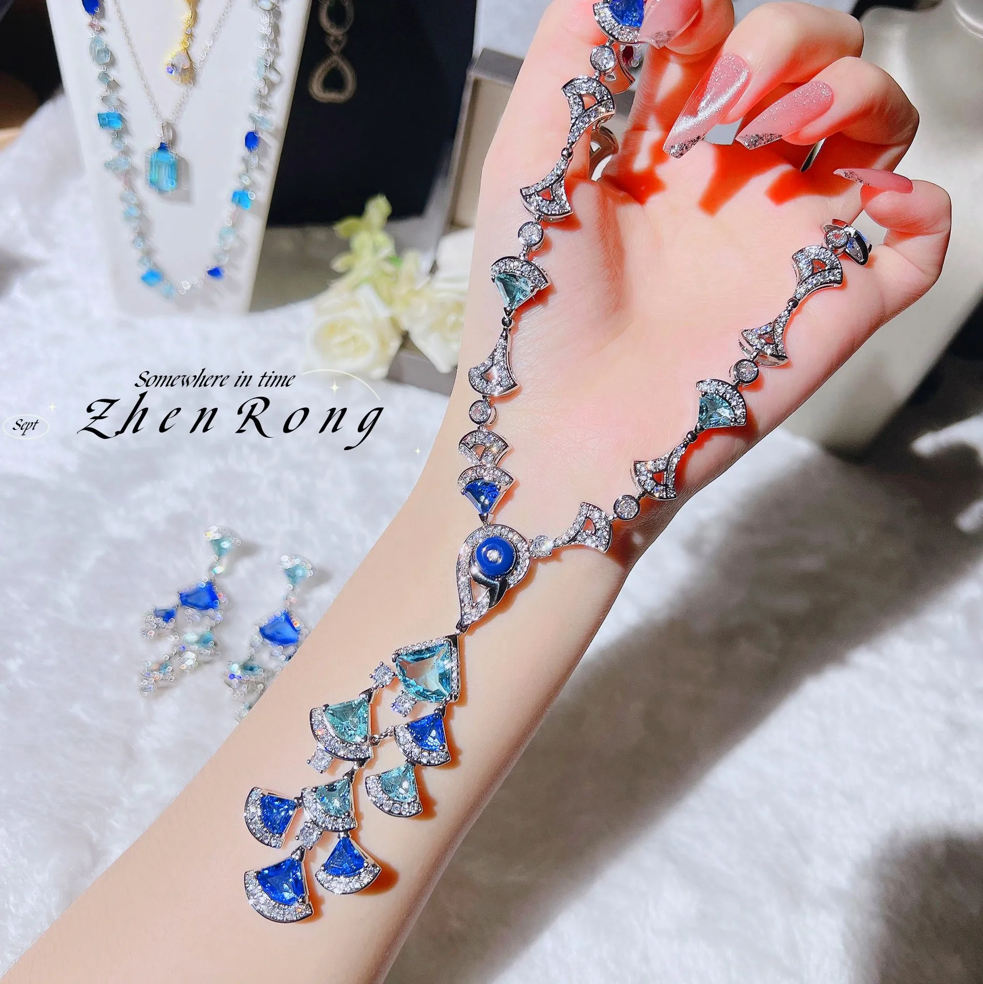 2023 Luxury Skirt Shaped Water Drop Necklace Earrings for Women Dazzling CZ Stone Trendy  Wedding Bridal Jewelry Sets Party Gift