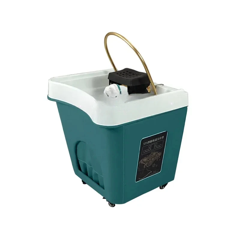 Movable Shampoo Basin Head Therapy Machine Supporting Massage Couch Facial Bed Fumigation Water Circulation Shampoo Machine