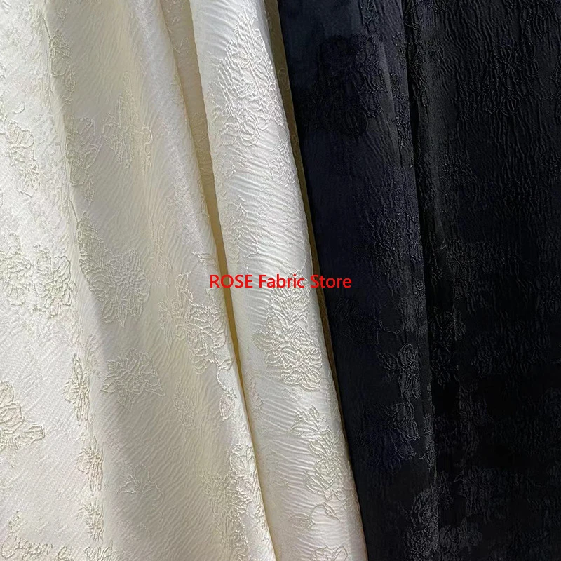 Tela Jacquard teñida en relieve de 1 metro, cortina Micro elástica, vestido Cheongsam liso para mujer, tela para hacer bricolaje