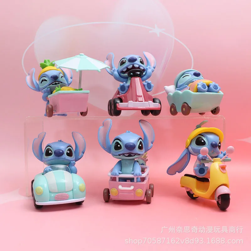 

Cartoon Wanderlust Party Stitch Action Figures Toys Model Car Interior Desktop Miniature Ornament Accessories Bake Cake Decor