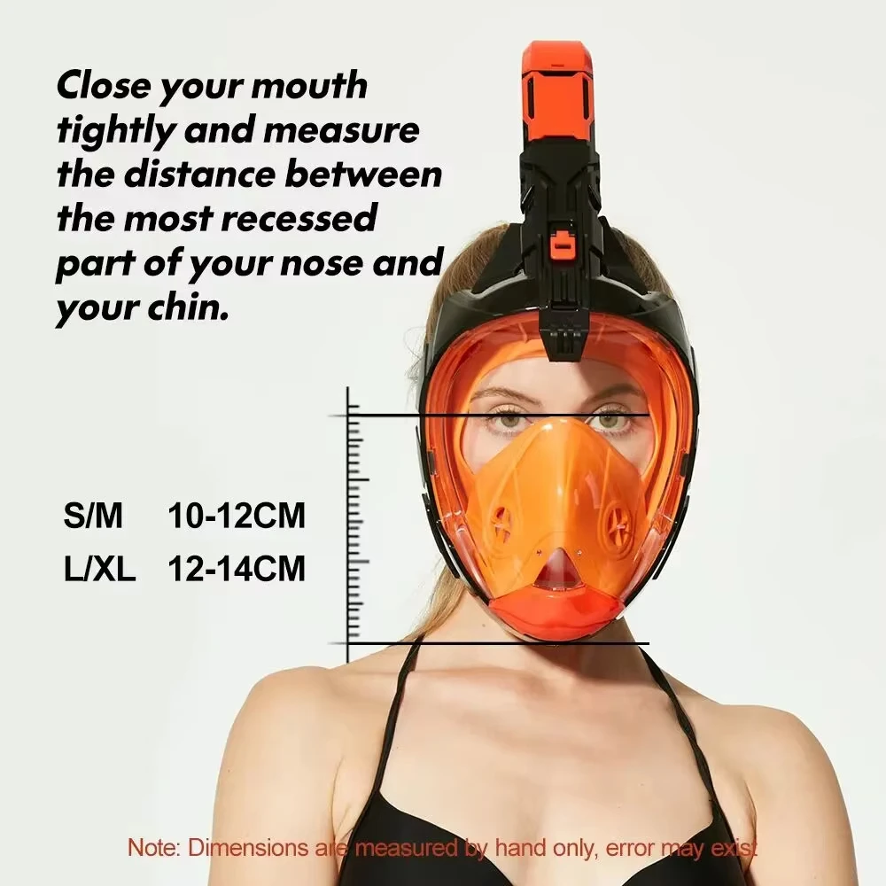 Full Face Snorkel Mask with Detachable Camera Mount,Snorkeling Swimming Diving Mask Wide View Anti-Fog Anti-Leak for Adult Youth