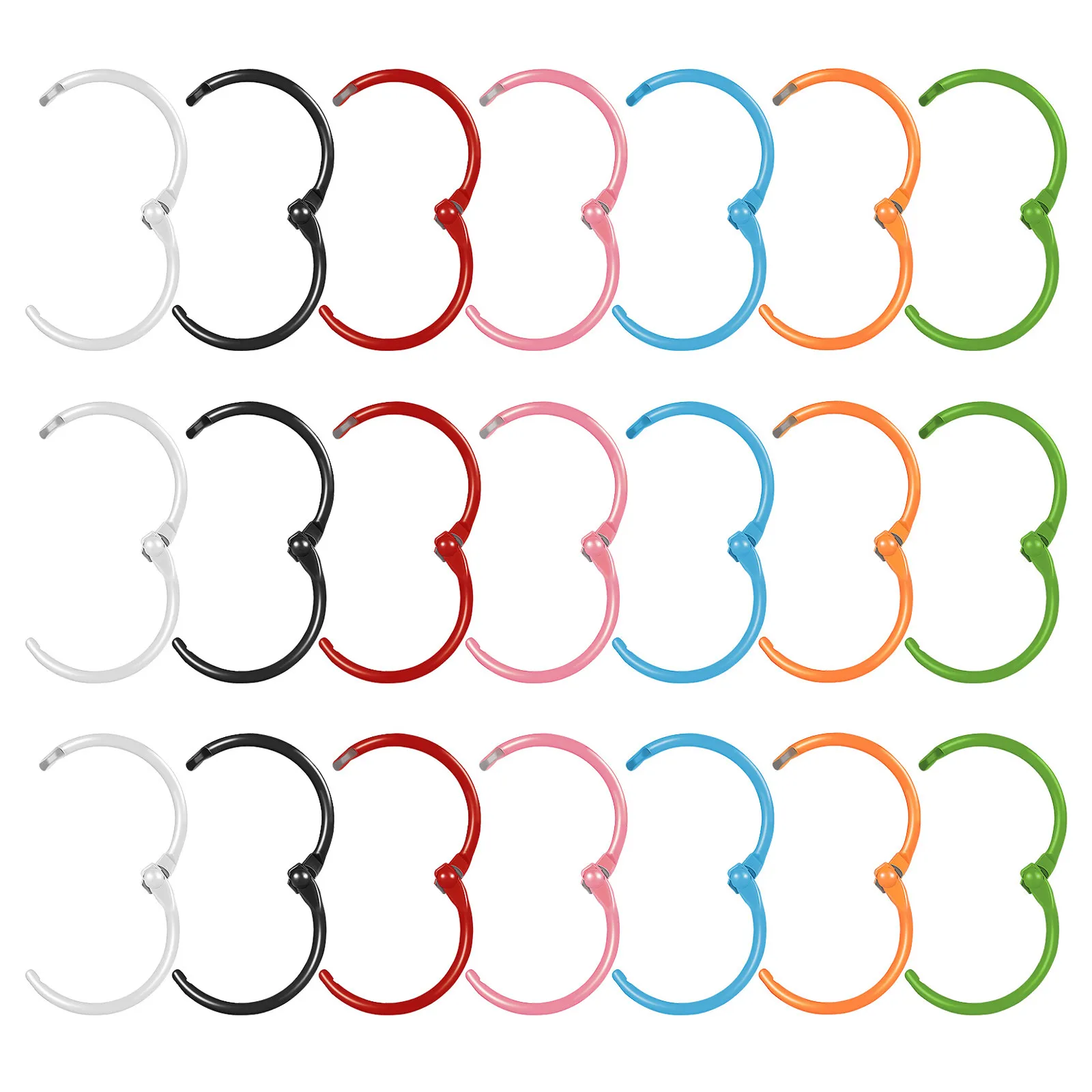 70Pcs Binder Rings Metal Bright Colors Book Rings for Index Cards Keychains Loose Leaf Notebooks Book Ring Key Ring
