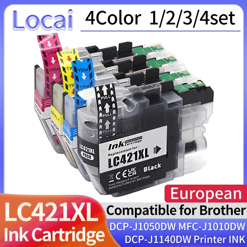 European version 1~5set LC421XL LC421 421XL Compatible Ink Cartridge For Brother DCP-J1050DW MFC-J1010DW DCP-J1140DW printer INK