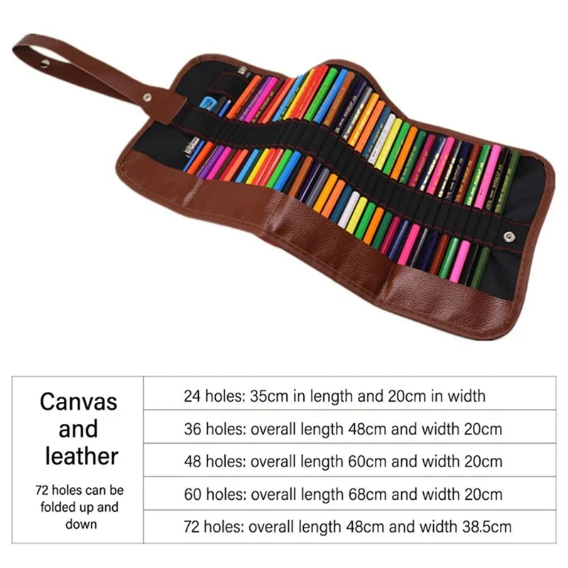 !Buy Now 36 Slot Pencil Roll Up Case Pen Curtain Pencil Bag Makeup Wrap Holder Storage Pouch Thick Canvas Stationery Organizer