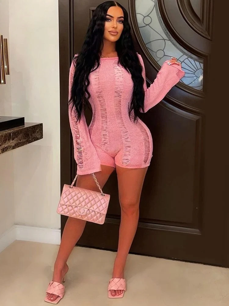 الصلبة الجوف خارج السروال القصير المرأة موجزة محب كم كامل مثير عارية الذراعين تشكيل الجسم وزرة الإناث ملابس الشارع الشهير غير رسمية