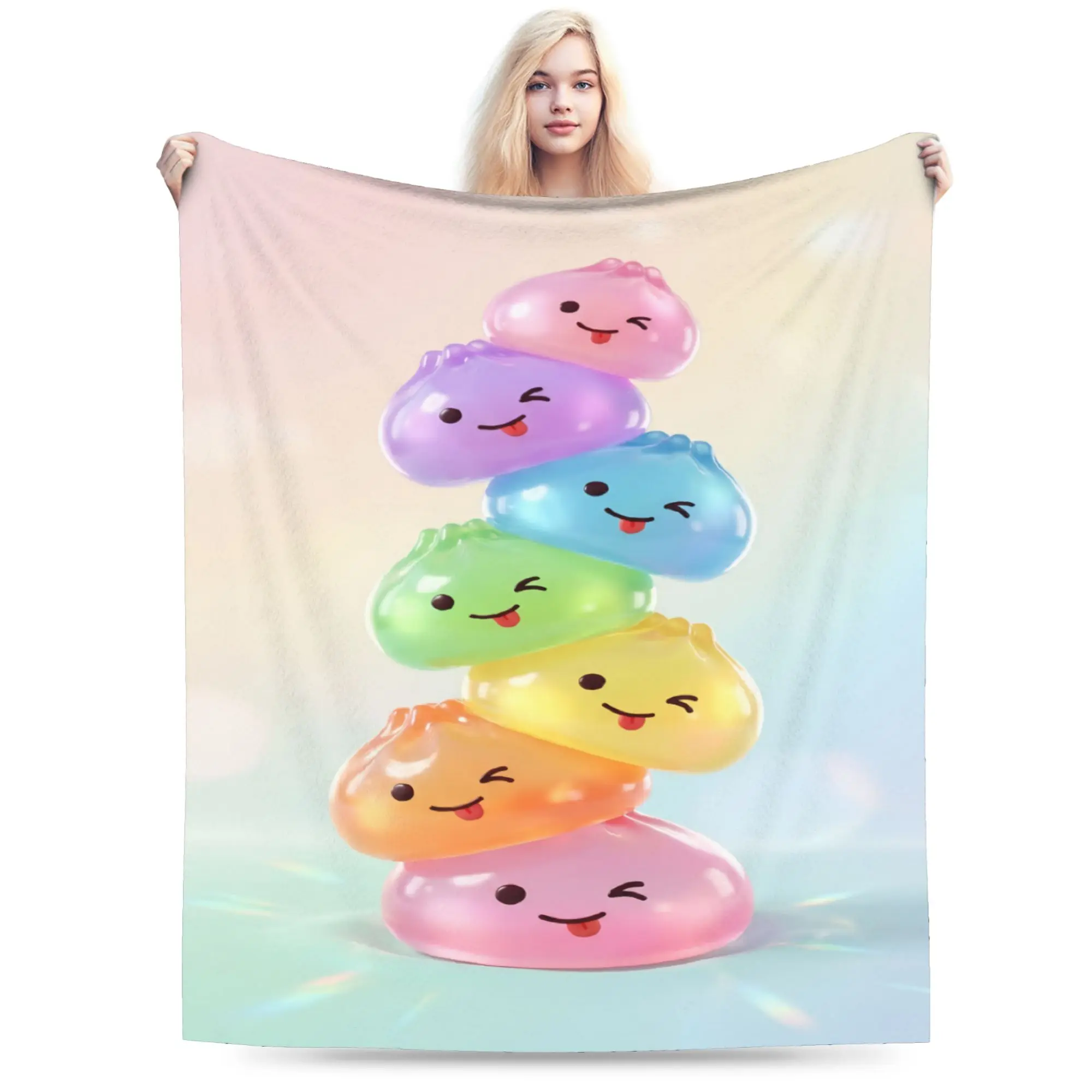 New Cartoon Dumpling Blankets Super Soft Fleece  Comfortable Throw Blankets Machine Washable