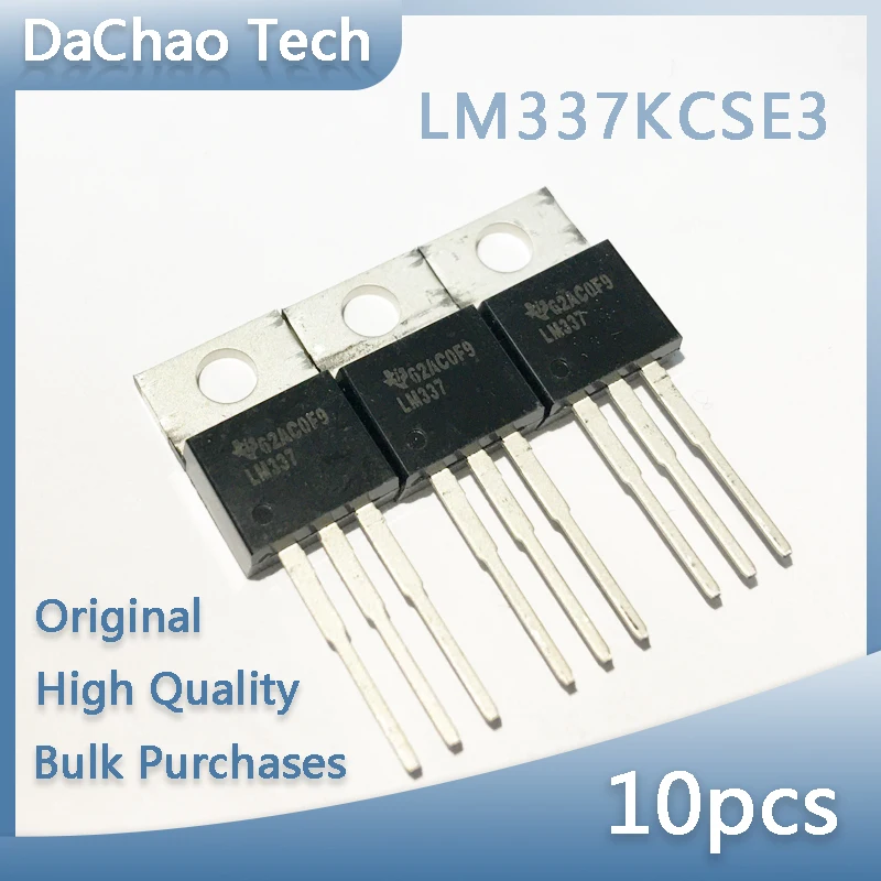 10pcs LM337 LM337KCSE3 1.5A TI Adjustable Three-Terminal Regulator Transistor TO-220 Original New