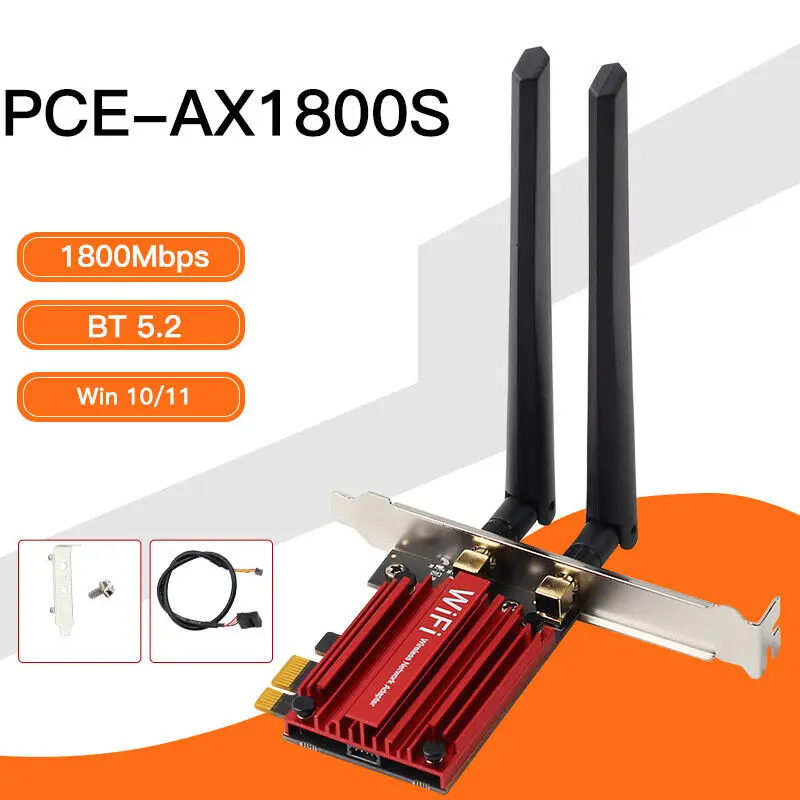 

WIFI 6 PCE-AX1800S Wifi 6 Двухдиапазонная беспроводная карта PCIE WiFi Bluetooth ПК адаптер