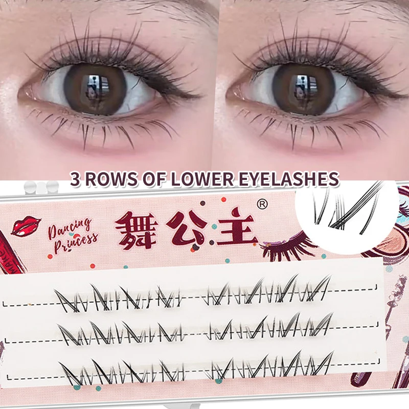 DINGSE 3 Reihen unter Wimpern, 5/6/7 mm, untere Wimpern, natürliche untere Wimpern, individuelles professionelles Make-up, falsche Wimpernverlängerung – Detail 14