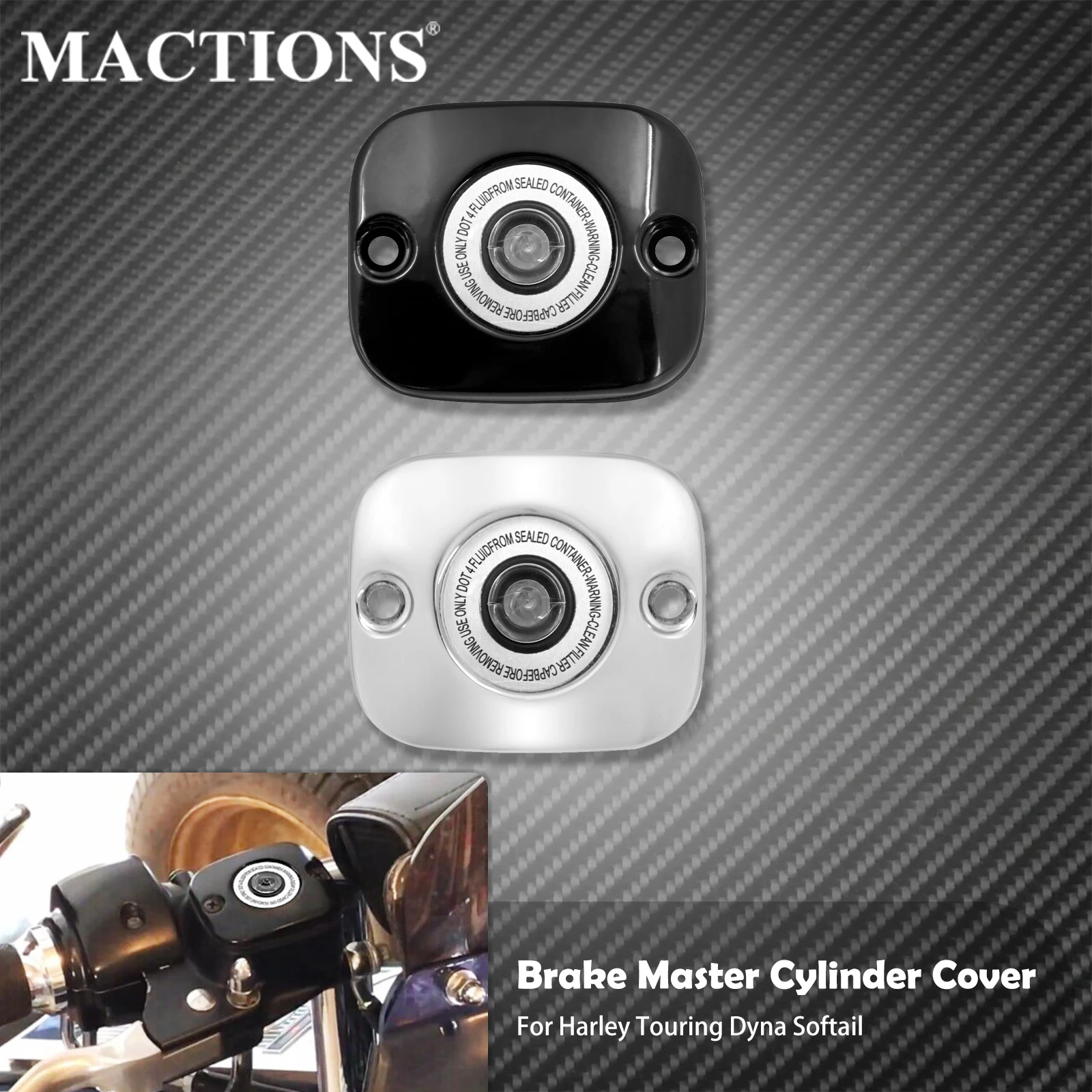 Motorcycle Brake Master Front Cylinder Cover For Harley Dyna Softail Touring Road King Slim Low Rider Street Glide Fat Boy FLHT