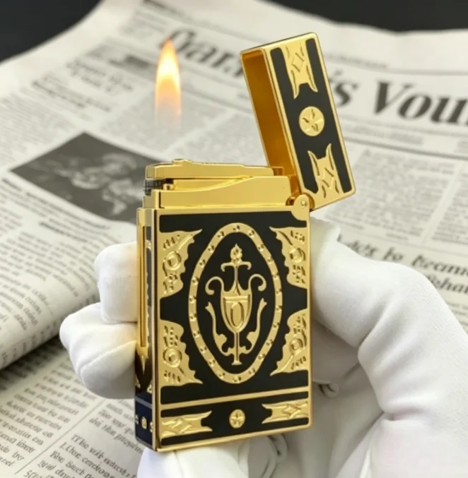 Luxury Ligne2 Lighter Metal Lacquer Special Pattern Cigarette Smoking Tools Refill Butane mechero Gsa Men Gift view 4
