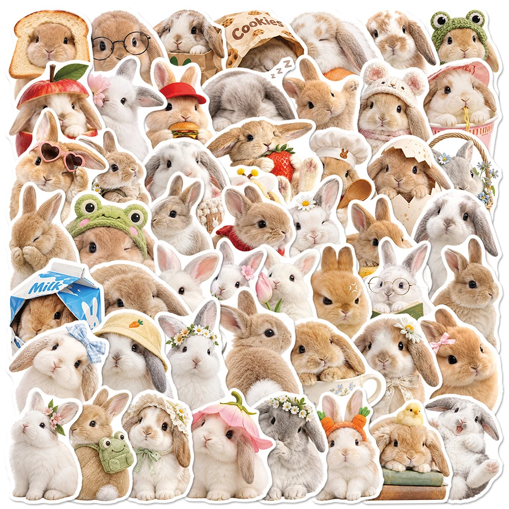 10/30/50pcs Cute Rabbit Graffiti Stickers Kawaii Animal Bunny Cartoon Decals DIY Notebook Phone Case Laptop Sticker Decoration