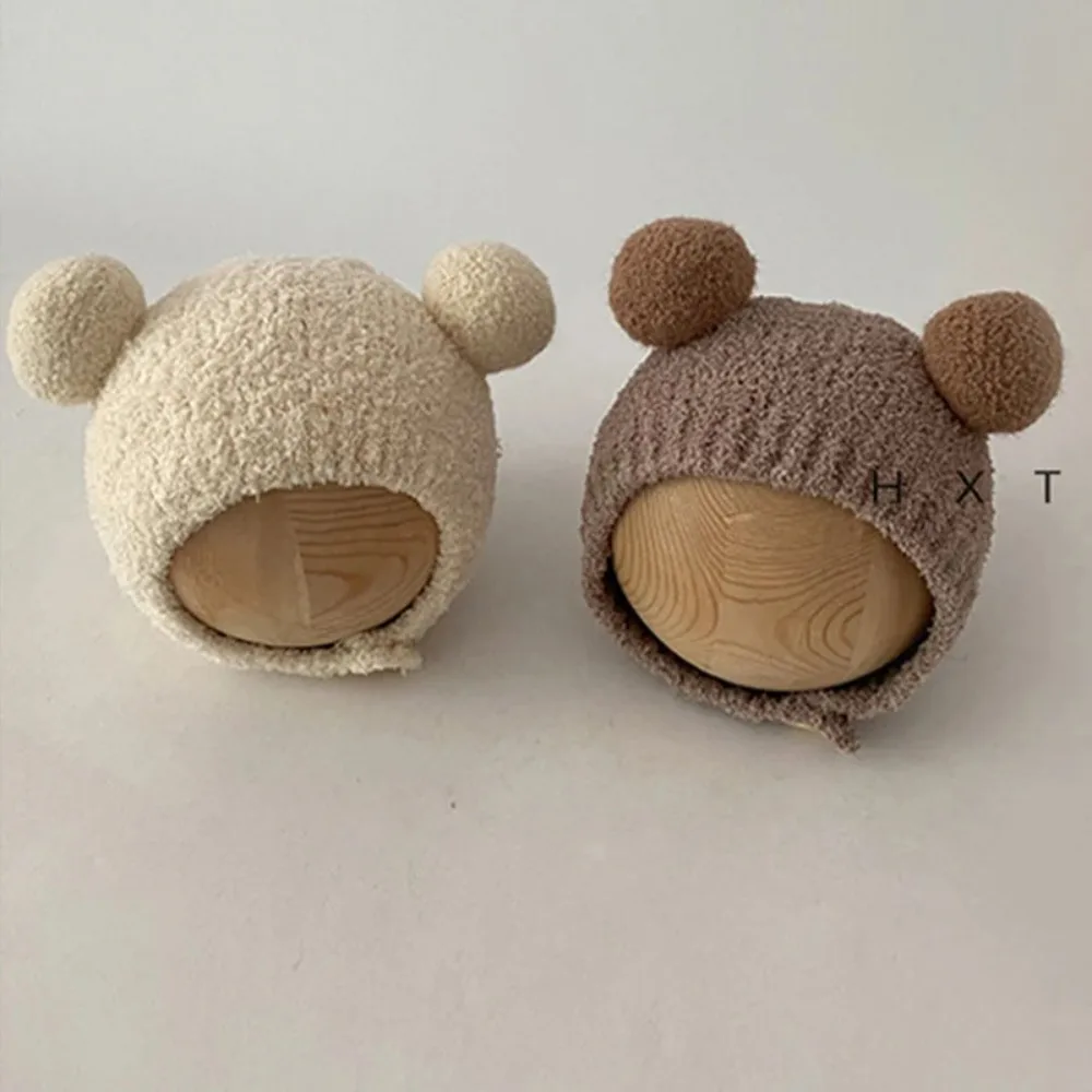 Chapéu de proteção de ouvido para bebê outono/inverno chapéu quente de pelúcia 5-12 meses chapéu quente fofo para bebê