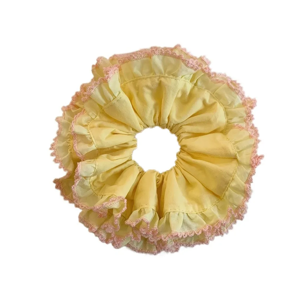 

Модные эластичные резинки для волос в клетку, многослойные резинки для волос в корейском стиле, большая кружевная резинка для волос, веревка для волос, ткань, преувеличенное кольцо для волос для женщин