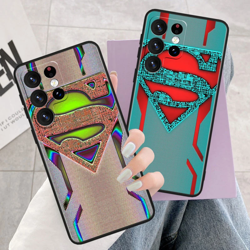 Batman Superman Cool For Samsung Galaxy S23 S22 S21 S20 FE S10 S10e S9 S8 Ultra Plus Lite Black Soft Phone Case