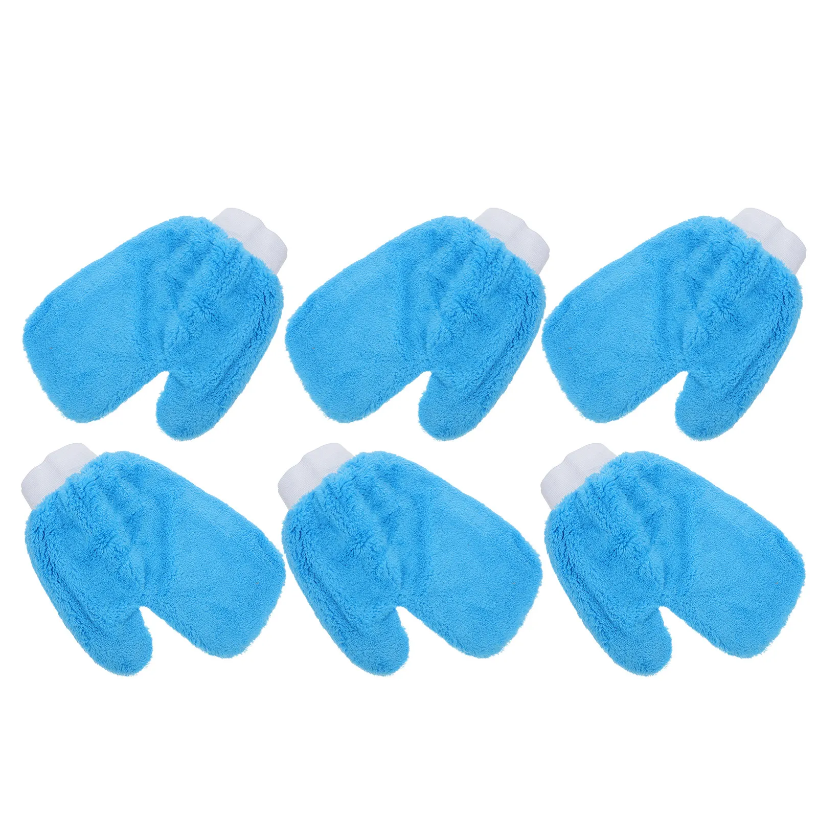 6Pcs Car Wash Gloves Coral Fleece Ultra Soft Scratch Free Polishing Cleaning Mitts for Auto Detailing Window Glass Furniture