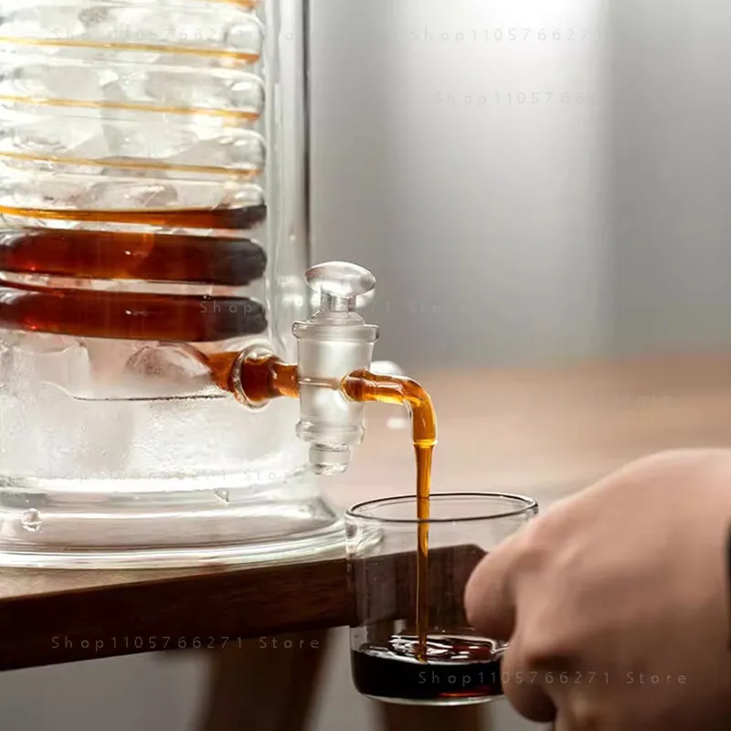 Tea Coffee Extreme Speed Cooling Pot Ice Drop Cold Brew  Pot High Borosilicate Glass Ice Brew Drip Filter Cooling Appliance