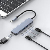 5-in-1 USB C HUB Type-C to HDMI Adapter 4K 30Hz PD100W Dock USB-C 3.1 Splitter for MacBook iPad Pro Huawei USB 3.0 HUB