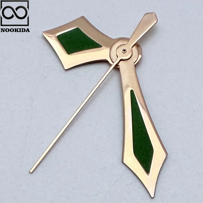 NOOKIDA в форме меча, зеленые светящиеся стрелки для часов NH35/NH36/4R/7S, модифицированный механизм, серебряные/розовые стрелки для часов, стрелки «сделай сам»