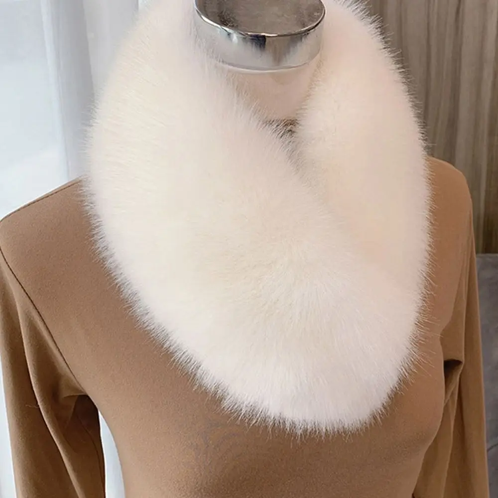 Women Hair Collar Warm Imitation Fur Scarf Female Fur Scarf Solid Color Shawl Artificial Wool Bib