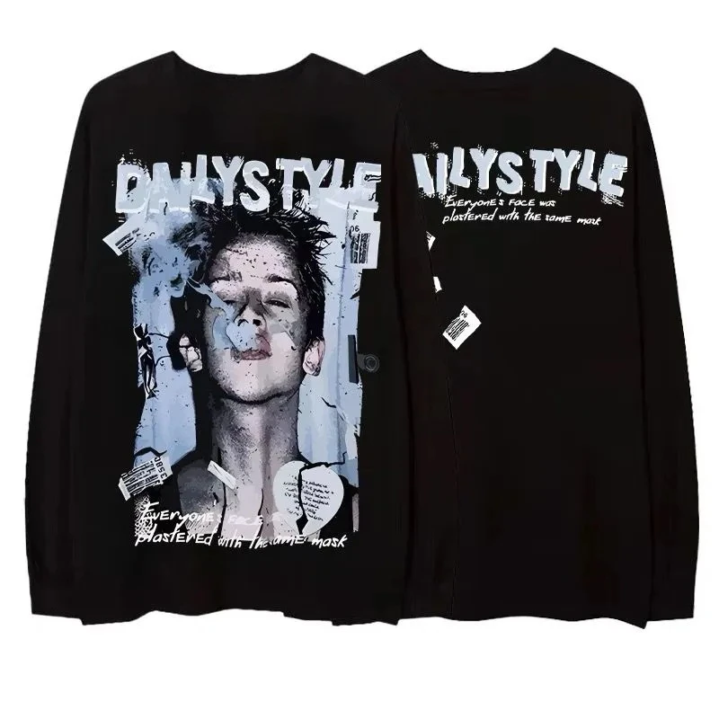 

2025 Autumn and Winter Round-neck Hoodie American Dark Band Style Hoodie High-end Luxury Is for Both Men and Women Top
