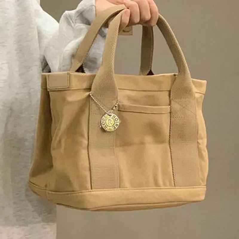 Japan Light Luxury Exquisite Rakuten High-grade Canvas Bag Bento Bag Handbag Thousand Layer Bag Simple Hand Bag