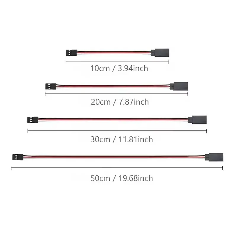 Male to Male Servo Extension Cable 22AWG for Quadcopter Hexacopter Flight Controller Connection RC Drone Parts 100/150/300/500MM