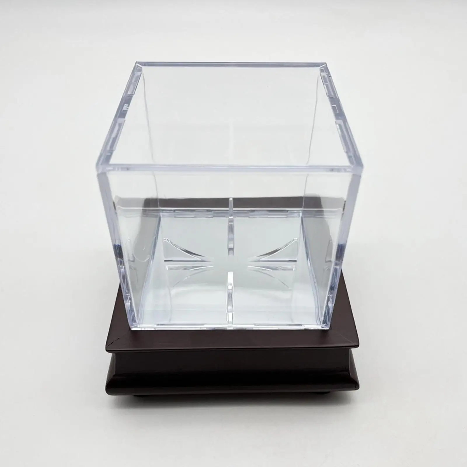 Baseball Display Case Fathers Day Gifts Acrylic with Wooden Base Clear Men Women Sports Adult Baseball Holder for Office Home