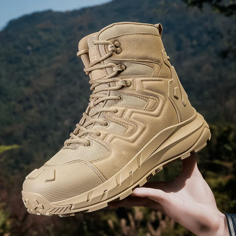 

Мужская уличная походная обувь, мужские универсальные ботинки для мотокросса, высокие мужские кроссовки, охотничьи защитные ботинки, ботильоны высокого качества