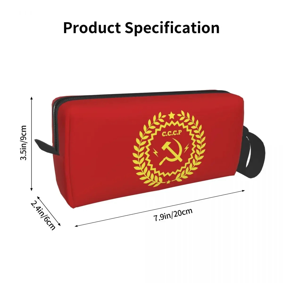 Communism Symbol Hammer And Sickle Makeup Bag Cosmetic Organizer Toiletry Cosmetic Bag for Women Beauty Travel Pencil Case