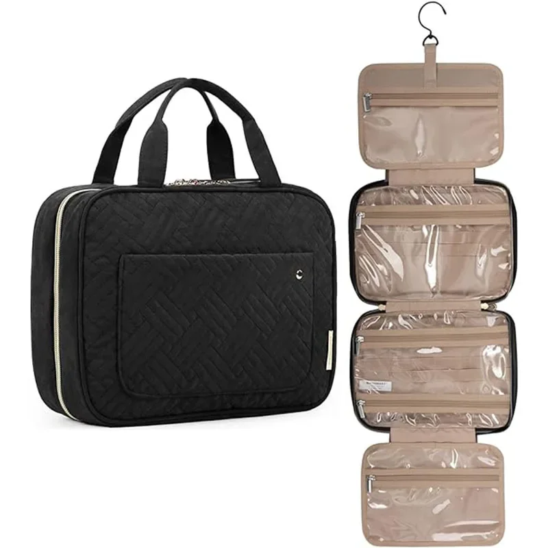 Bolsa de viaje CLB1 con gancho colgante, organizador de maquillaje resistente al agua para accesorios, champú, contenedor de tamaño completo, artículos de tocador