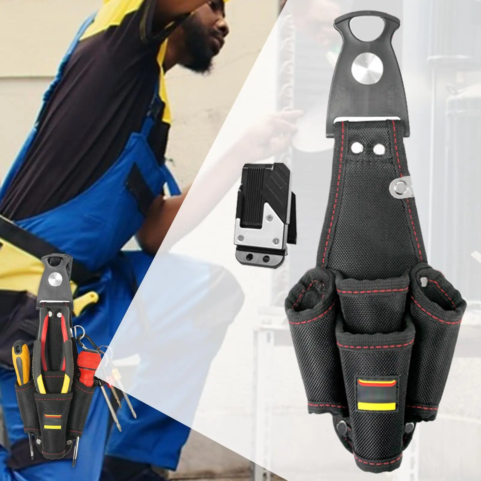 Work Tool Belt Sturdy Tool Pouch Electrician Belt Portable Multifunctional Waterproof Compact Organizer For Repair Maintenance